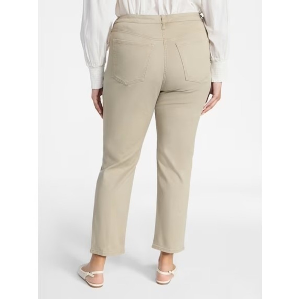 TERRA & SKY High Rise Straight Leg Jeans Sz 22W Quinn Khaki Beige Tan Denim NWT - Picture 4 of 13